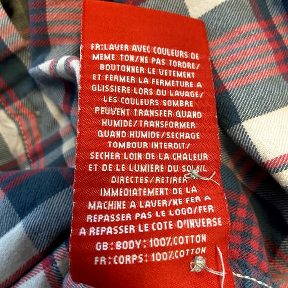 Superdry Co Button Up Flannel Shirt Long Sleeve Collared Double Pocket Red S - Picture 5 of 6